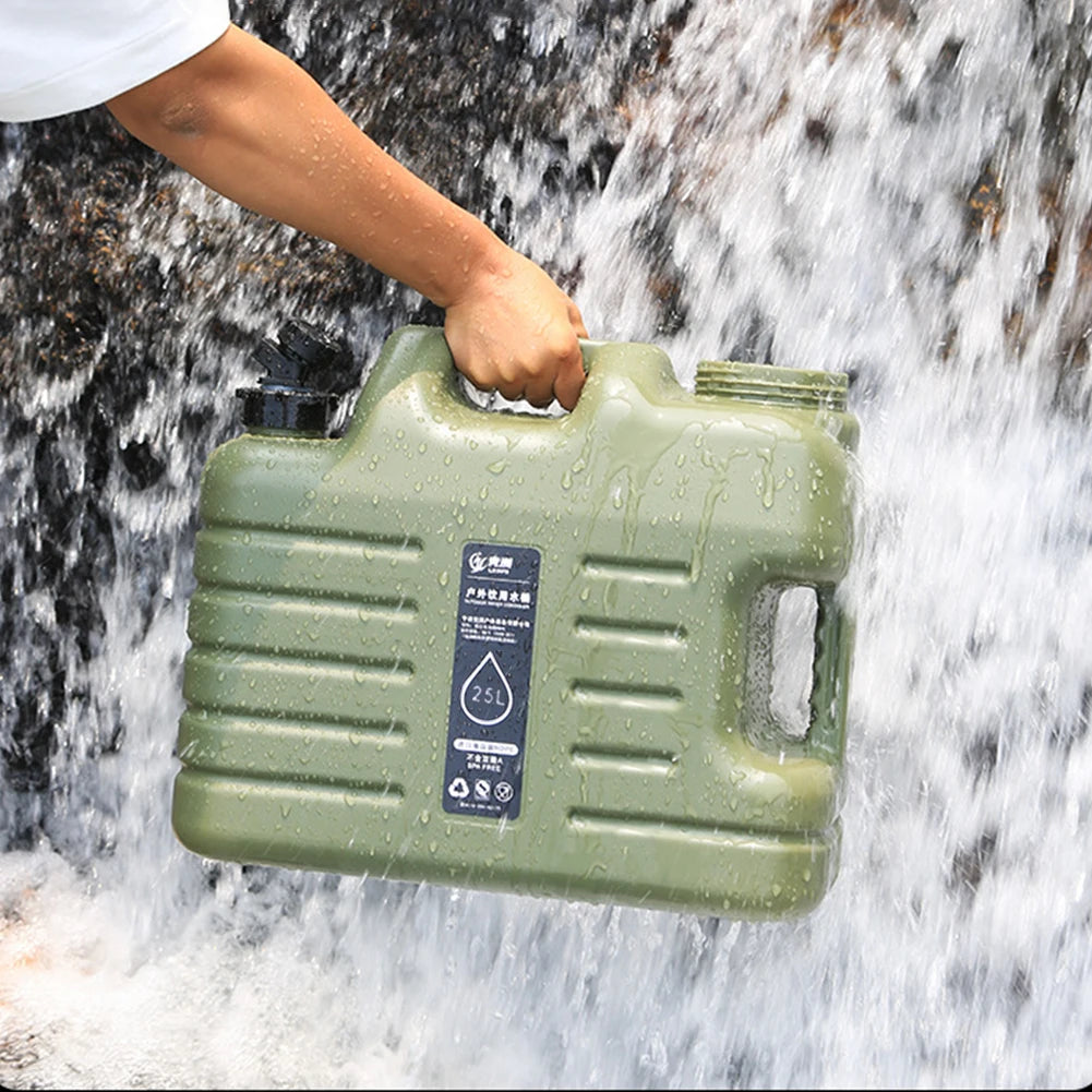 25L Water Containers Jug Portable Camping Bucket Water Storage with Detachable Faucet No Leakage for Outdoor Travel Driving