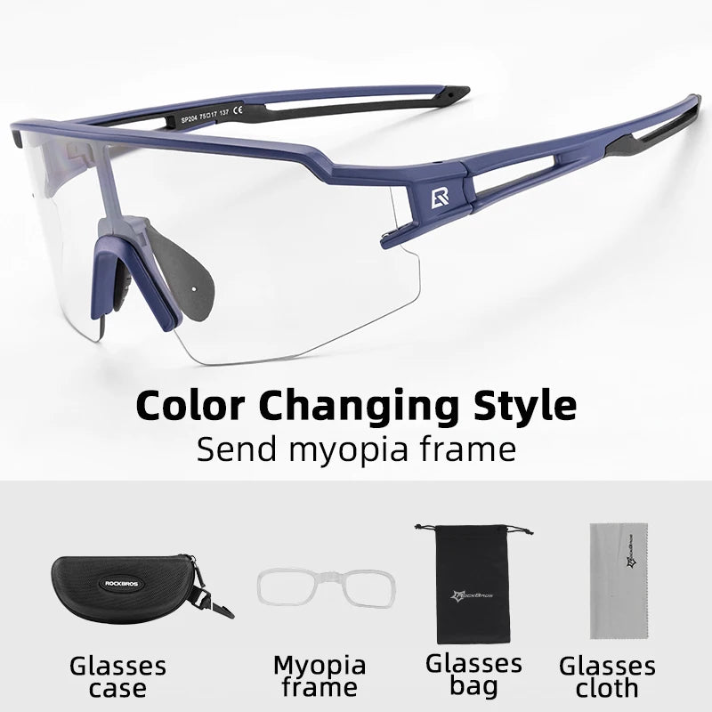 ROCKBROS Local Shipping Photochromic Cycling Sunglasses Eyewear UV400 Bicycle Glasses Outdoor Sports Bike Fishing Goggles