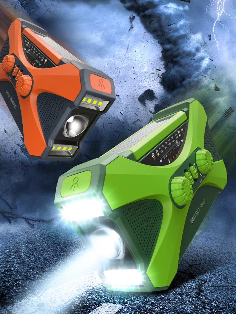 ALLOYSEED Dual Speaker Emergency Hand Crank Weather Radio