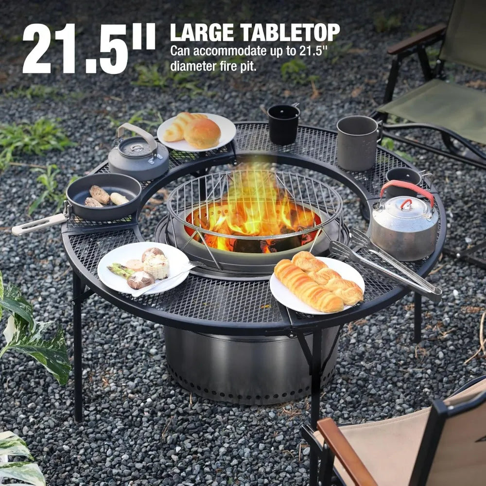 REDCAMP Fire Pit Surround Tabletop Ventilated Design