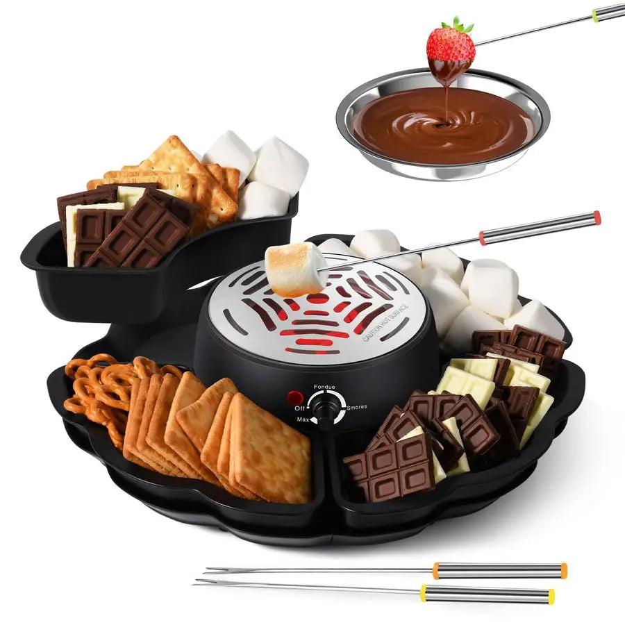 XMSJ Smores Maker And Fondue Tabletop Kit With Temp Control