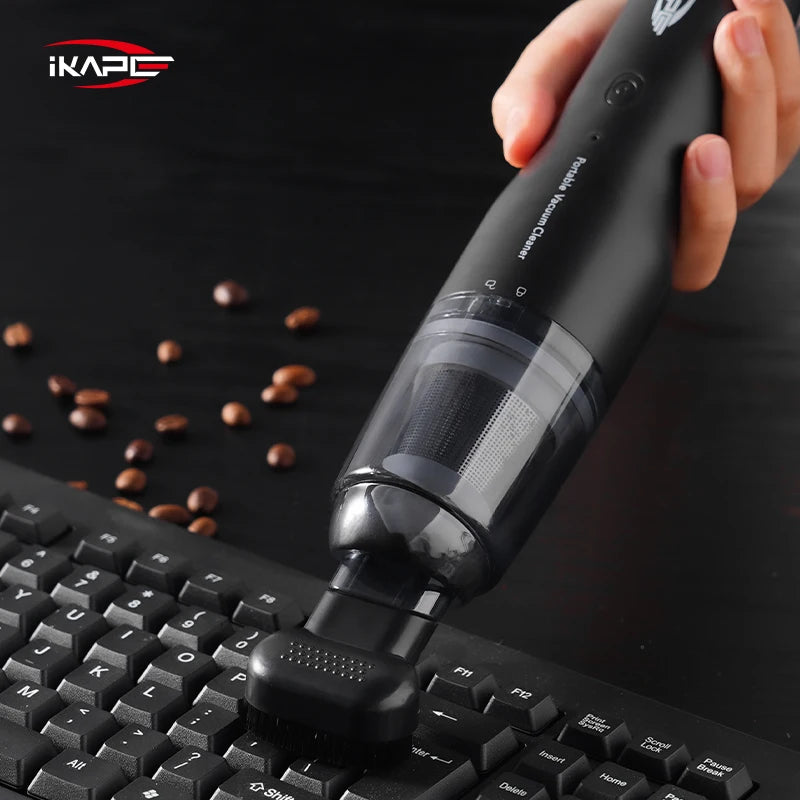 IKAPE Mini Vacuum Cleaner For Coffee Grounds Grinder Battery Barista Accessories Wireless Vacuum Cleaner For Car Handheld