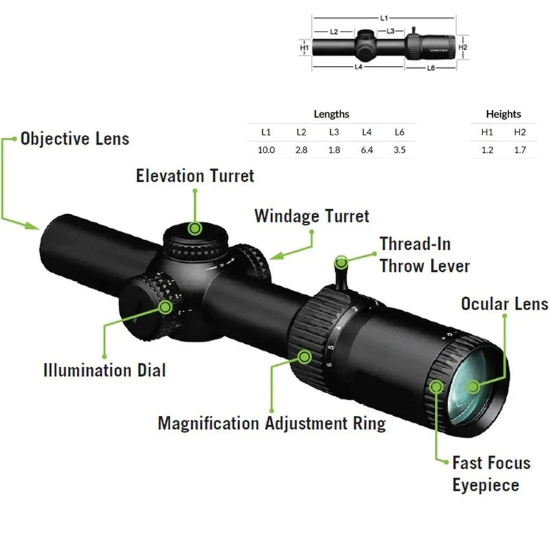 Original V*RT*X Optics St**ke E*gle 1-8X24 Second Focal Plane(SFP) Riflescope AR-BDC3 Reticle Waterproof/Shock Resistant