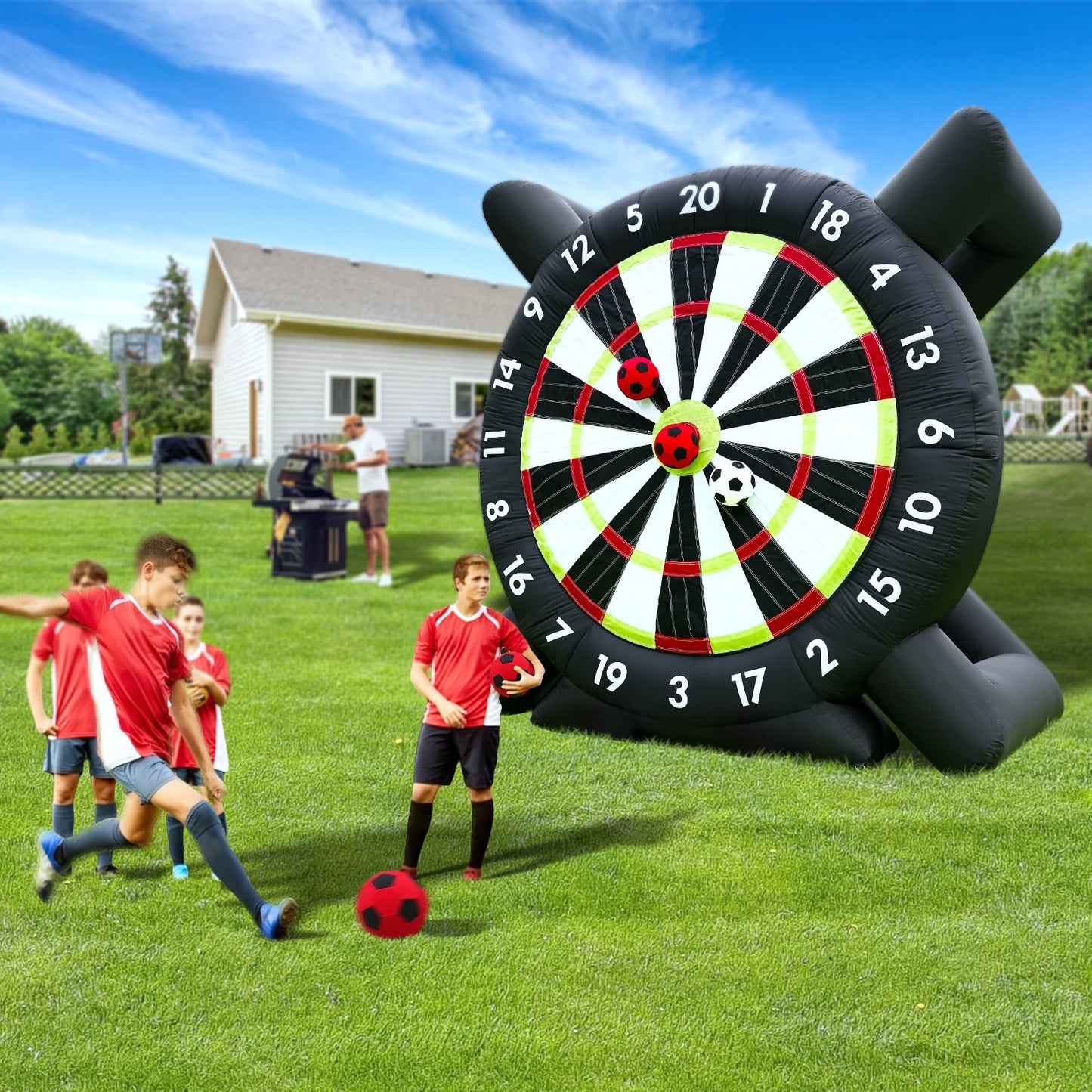 RTS Inflatable Outdoor Soccer Golf Darts Board Set