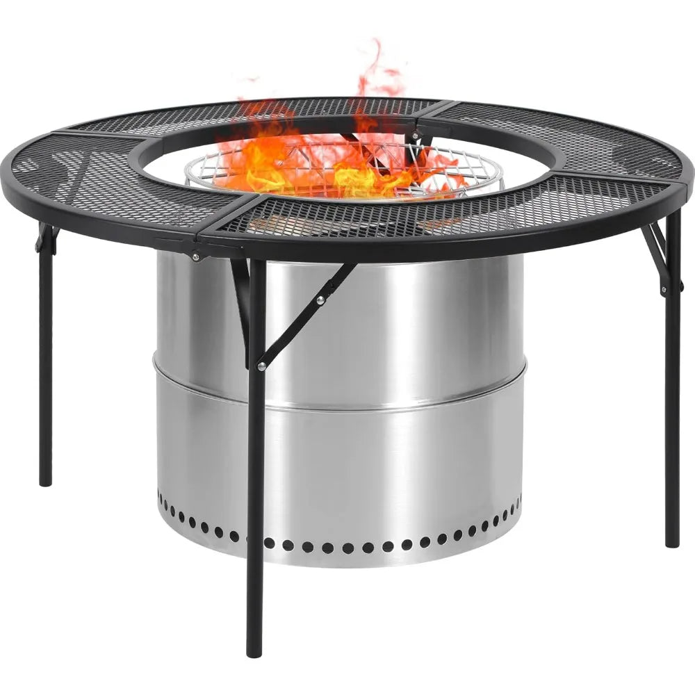 REDCAMP Fire Pit Surround Tabletop Ventilated Design