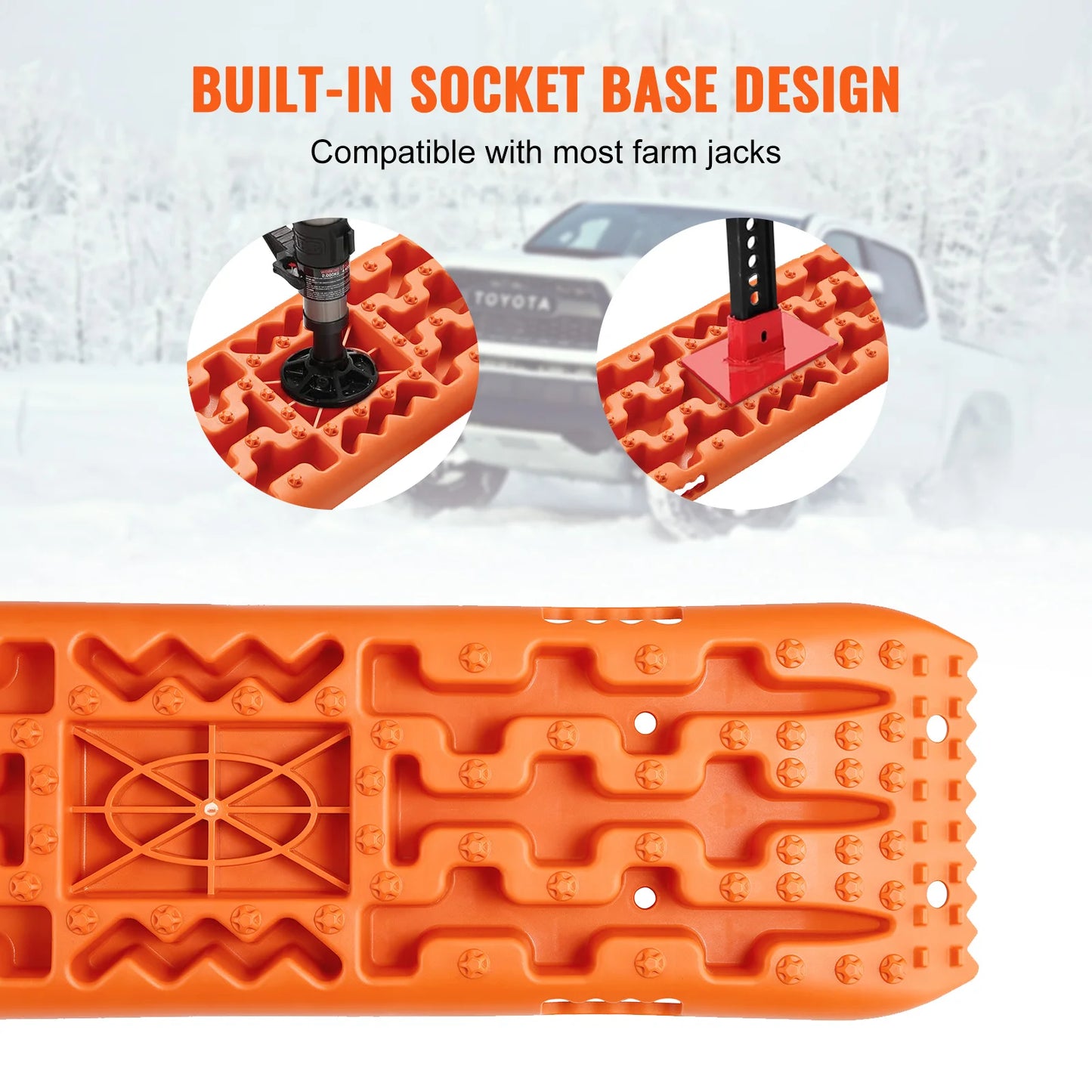 SucceBuy 10 TON Traction Boards with PP Material Recovery Boards for Off-road Vehicle Car Pickup SUV RV Pair Tire Traction Mats