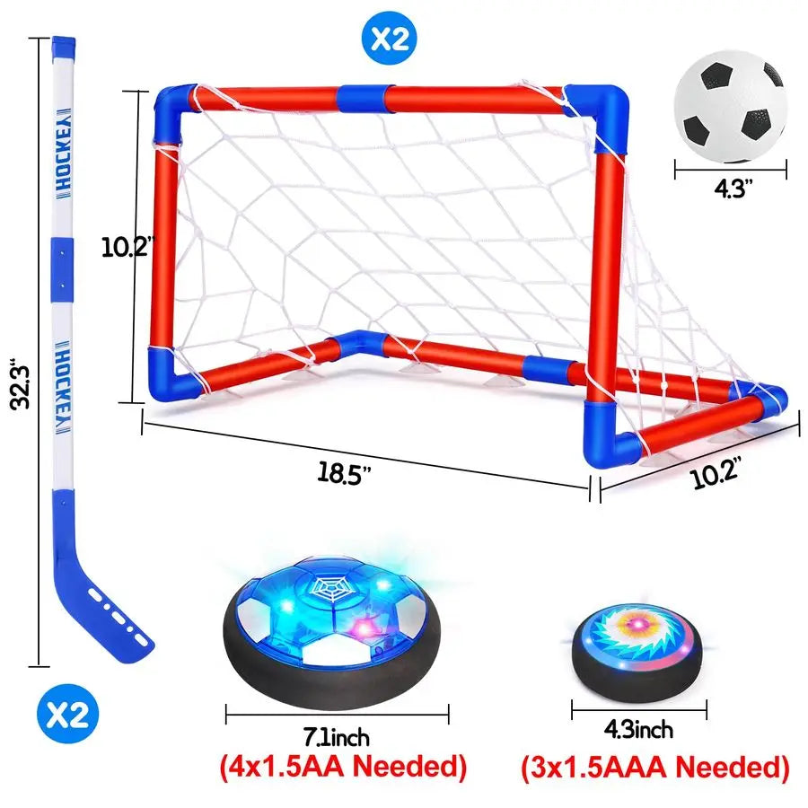 3 In Hover Soccer Ball Indoor LED Lights Playtime Set