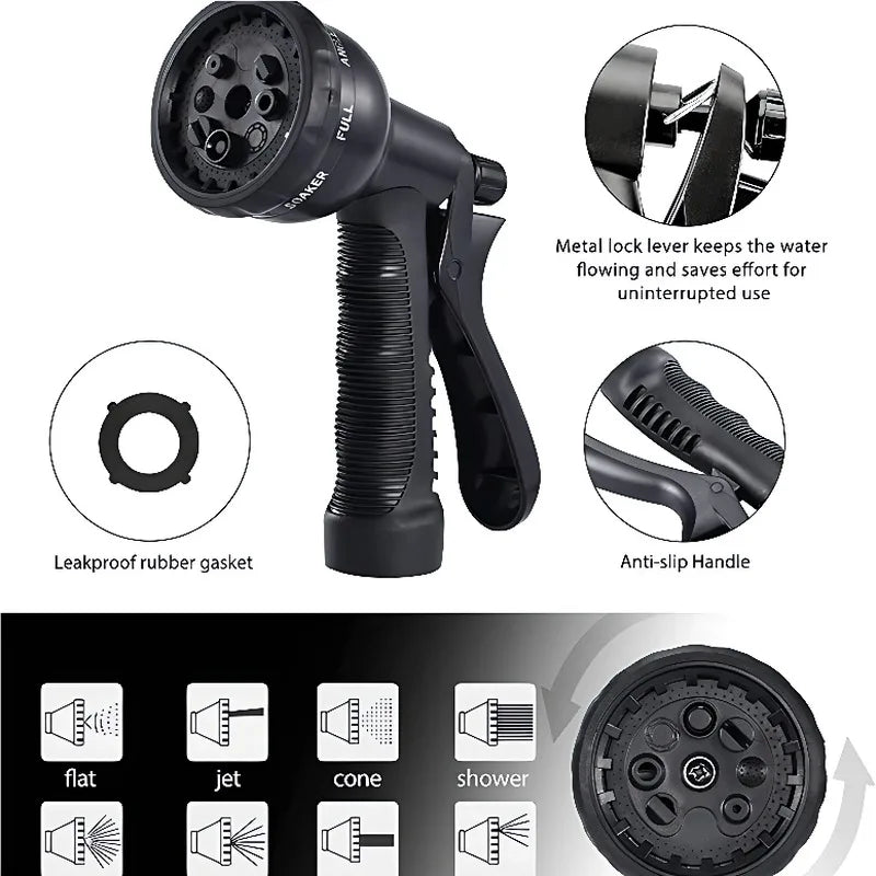 Expandable Garden Hose Kit Flexible Lightweight For Lawn Car Wash