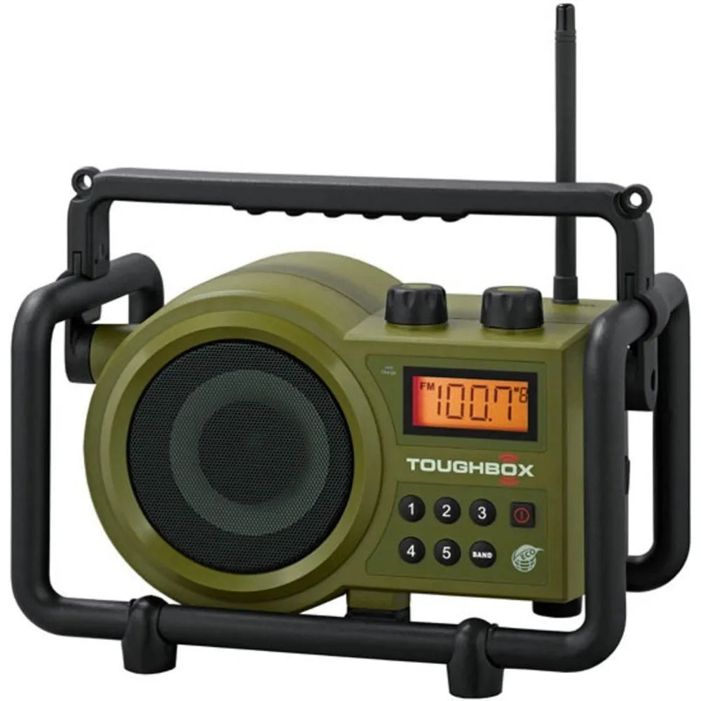 Ultra-Rugged Digital Rechargeable Radio, FM/AM/Aux, Green