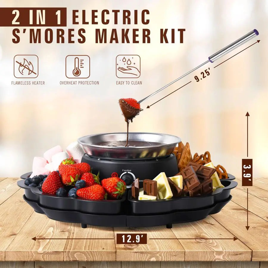 XMSJ Smores Maker And Fondue Tabletop Kit With Temp Control