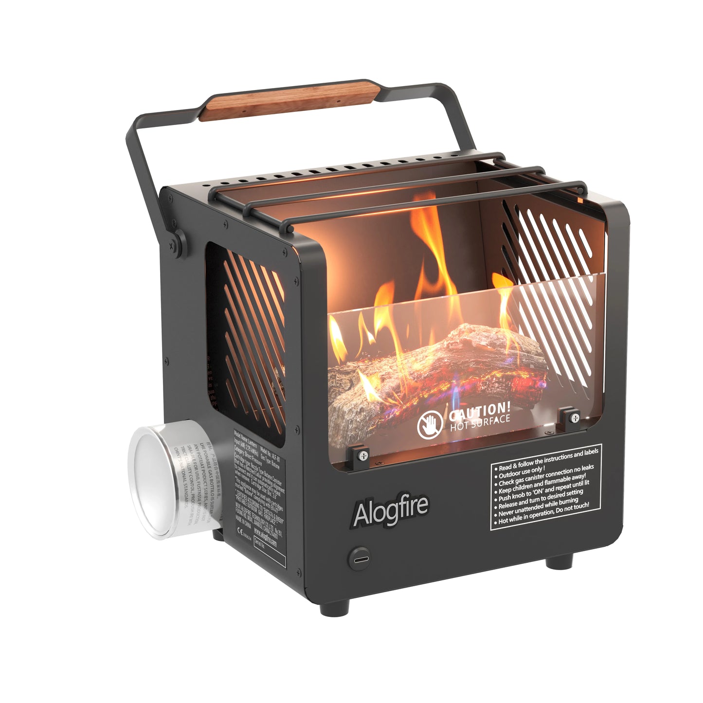 Alogfire 3-in-1 Mini Portable Gas Fire Pit, Real Flame, Outdoor Patio Heater, Camping Fireplace Stove for Warmth And Ambiance