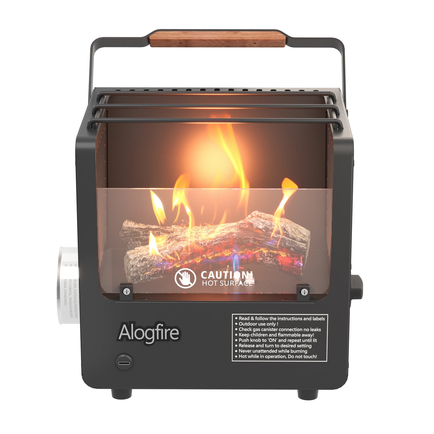 Alogfire 3-in-1 Mini Portable Gas Fire Pit, Real Flame, Outdoor Patio Heater, Camping Fireplace Stove for Warmth And Ambiance