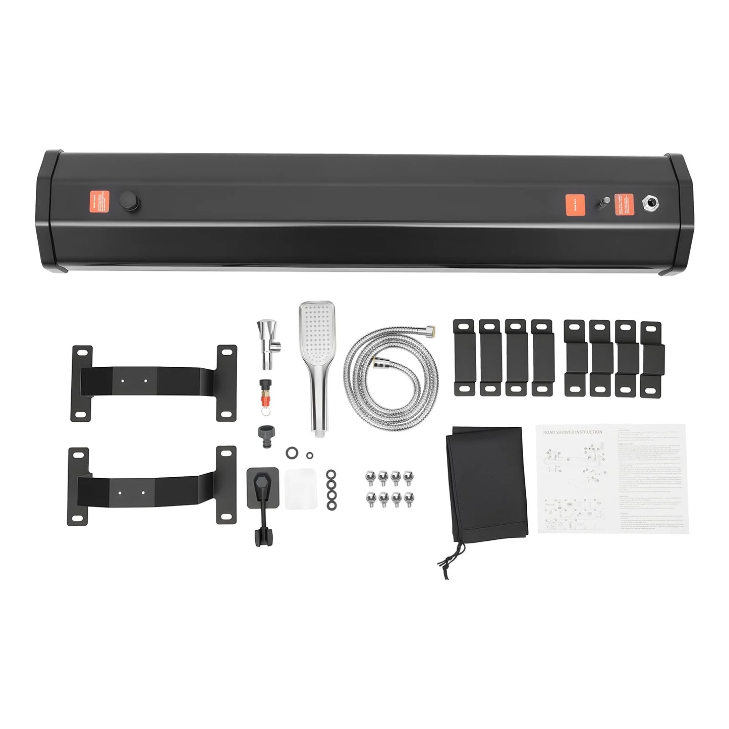 8-Gallon Roof Rack Mounted Camping Shower with Pressurized Water Tank, including 5.58 ft Hose and Shower Head (30L/7.93 Gal)