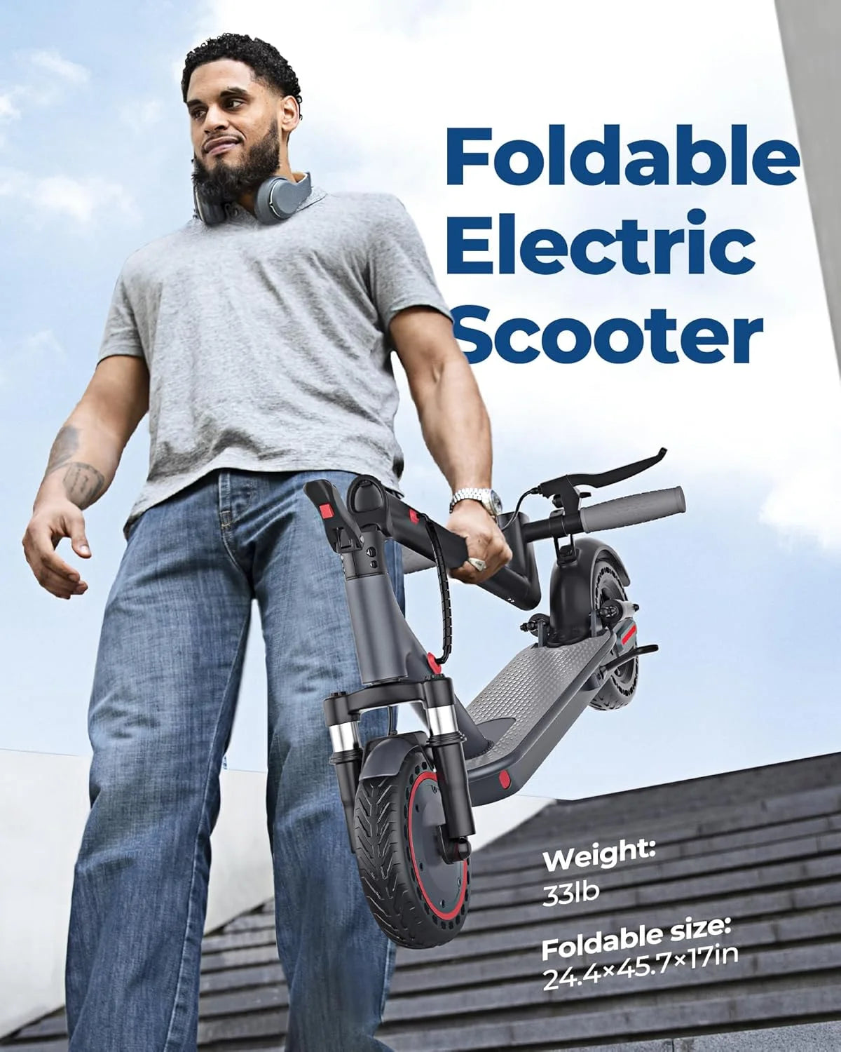 AOVOPRO AP07 Electric Scooter 19MPH App Control Foldable Long Range