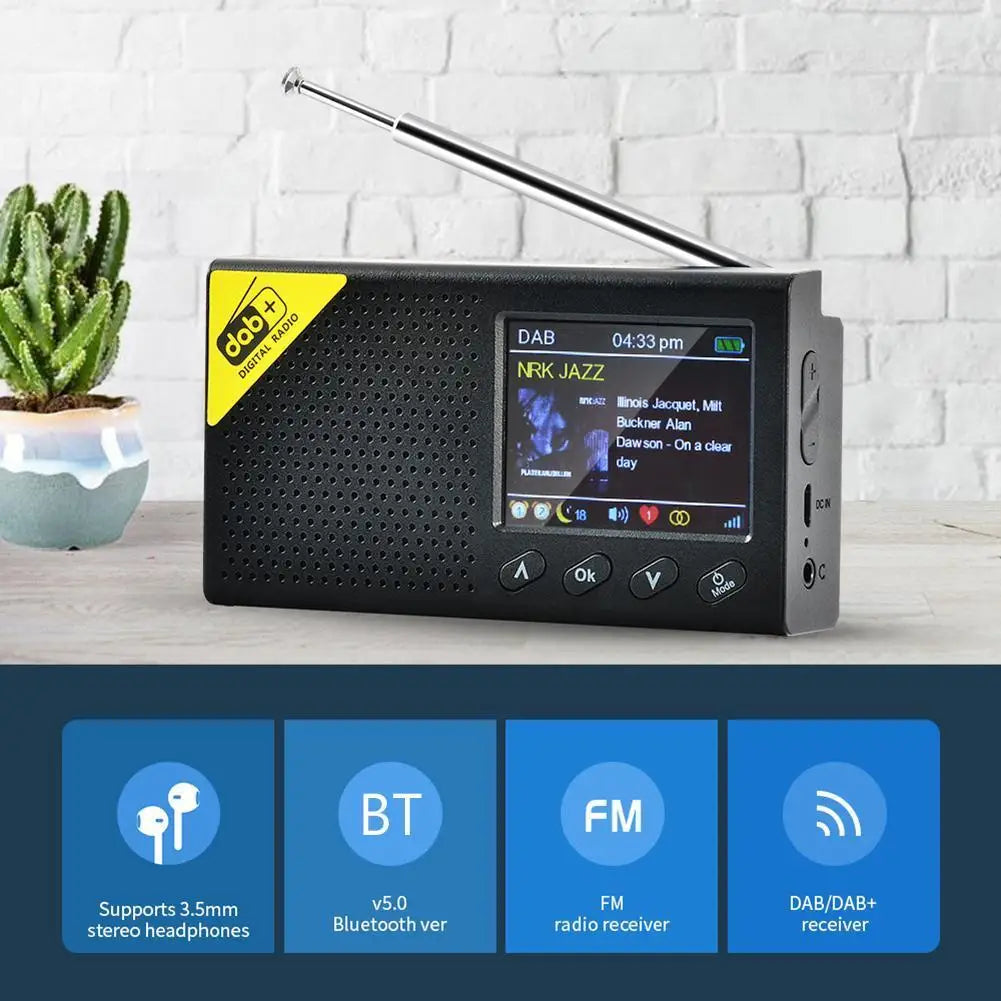Portable Digital Radio With Bluetooth 5.0 DAB FM Receiver