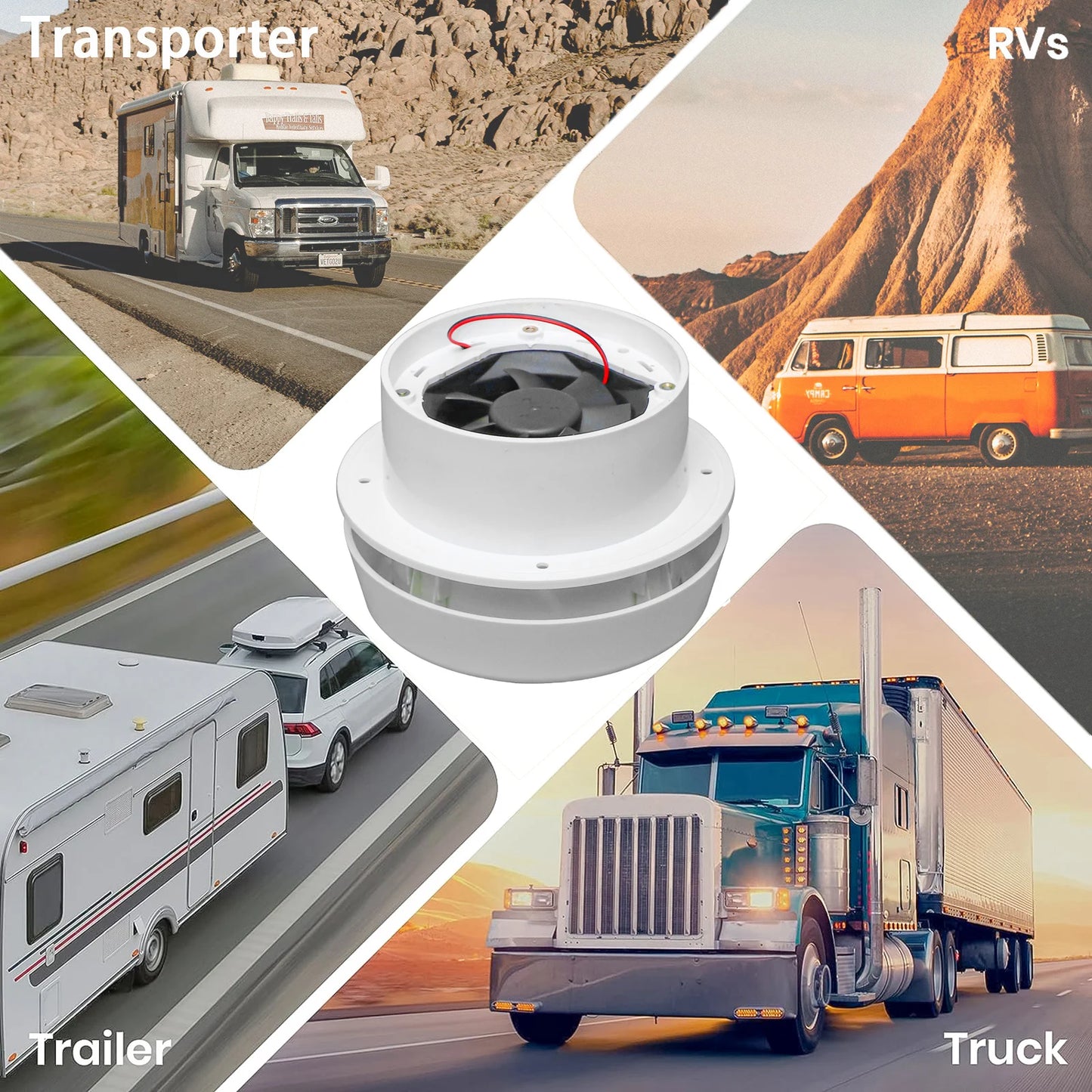 12V RV Roof Exhaust Fan 60CFM ABS Ceiling Ventilation Fan for Camper Trailer Boat Yacht Motorhome Caravan Roof Vent.