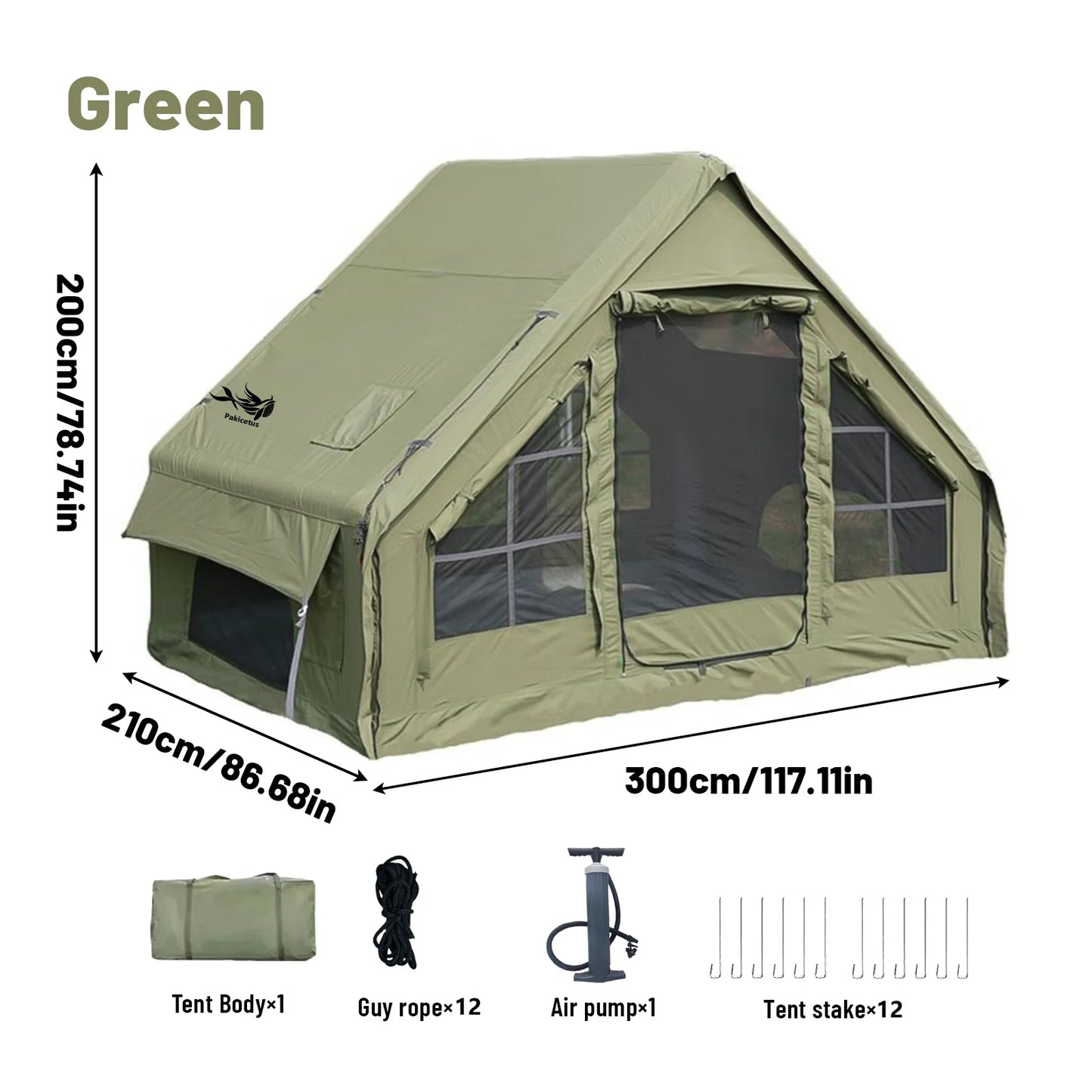 Pakicetus Inflatable Tent With Skylight Quick Setup Family Luxury Tent