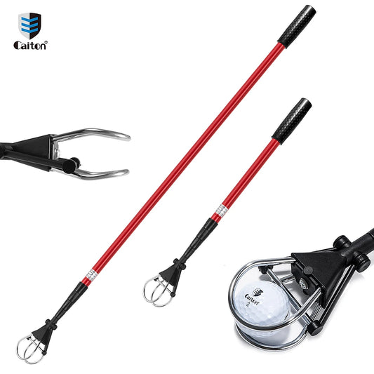Caiton Golf Ball Retriever, Telescopic Aluminum Shaft, Lightweight and Durable, Easily Retrieve Balls, Save Time and Enjoy Golf