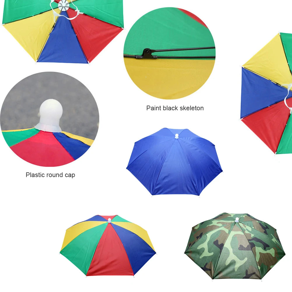MOJOYCE Fishing Umbrella Hat Foldable Sun Shade Waterproof