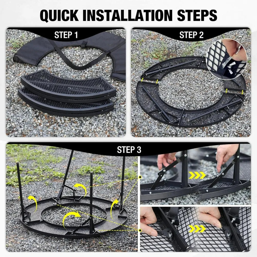 REDCAMP Fire Pit Surround Tabletop Ventilated Design