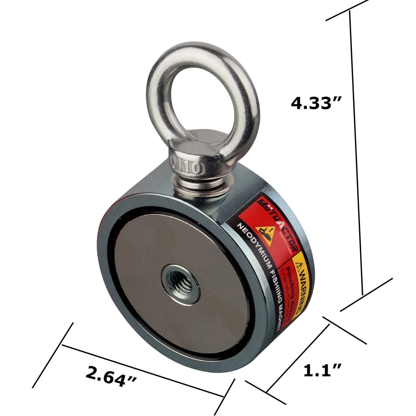 Double Sided 140/180/200KG Strong Magnets Power Round Magnetic Material Base Fishing Magnet Gloves Bag 15M Rope