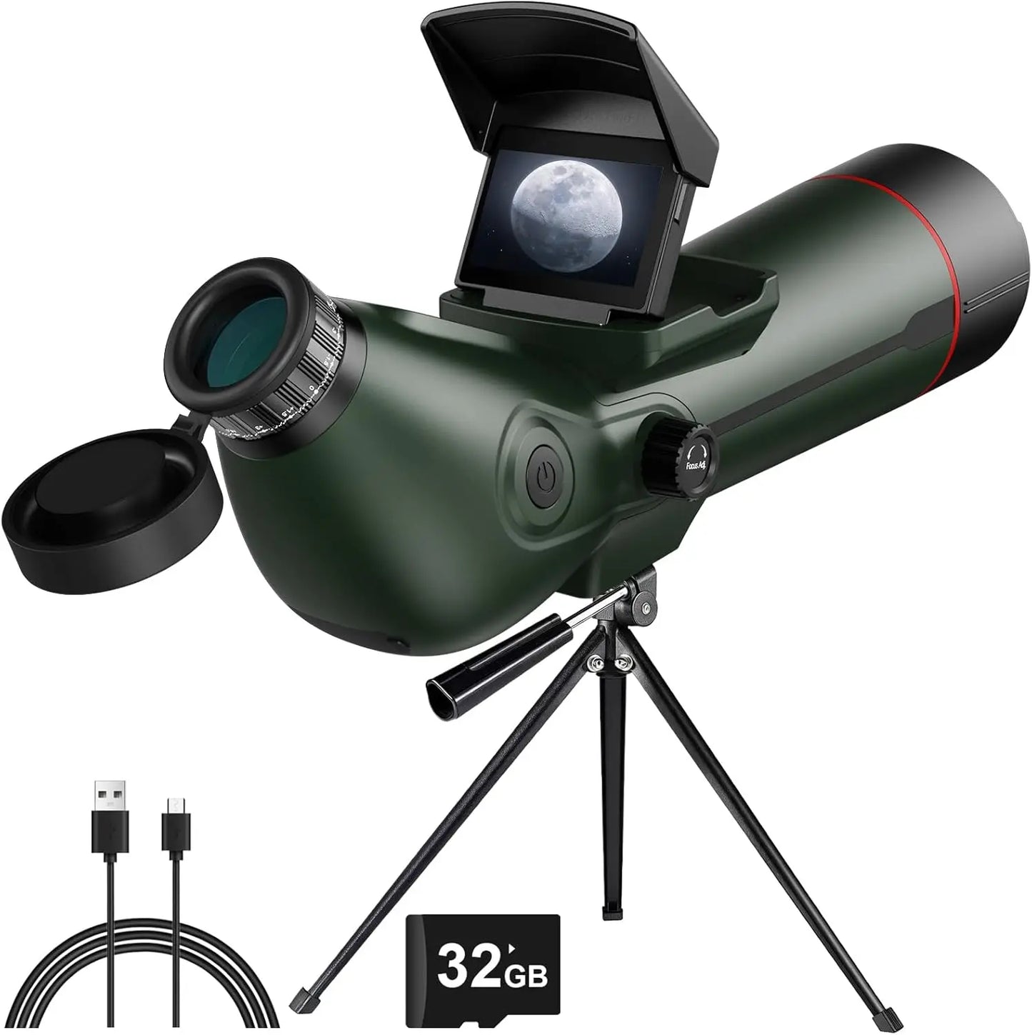 Hrvzdvw Digital Spotting Scope With Screen 4K AutoFocus Telescope