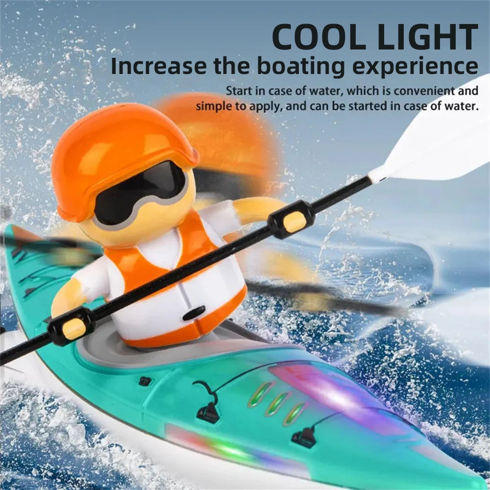 Remote Control Speedboat RC Boat Paddling Kayak Water Racing Battle Ship Game Outdoor Children's Toys for Kids Boys Gifts