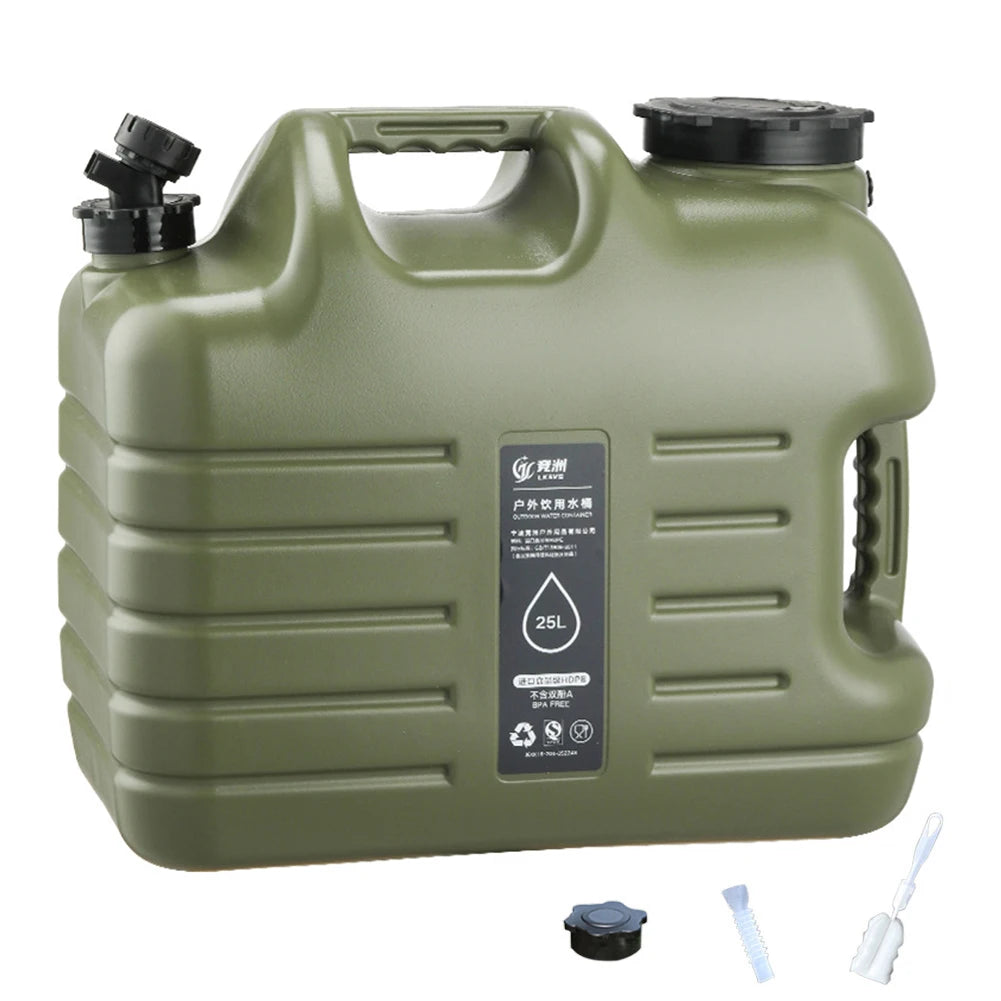25L Water Containers Jug Portable Camping Bucket Water Storage with Detachable Faucet No Leakage for Outdoor Travel Driving