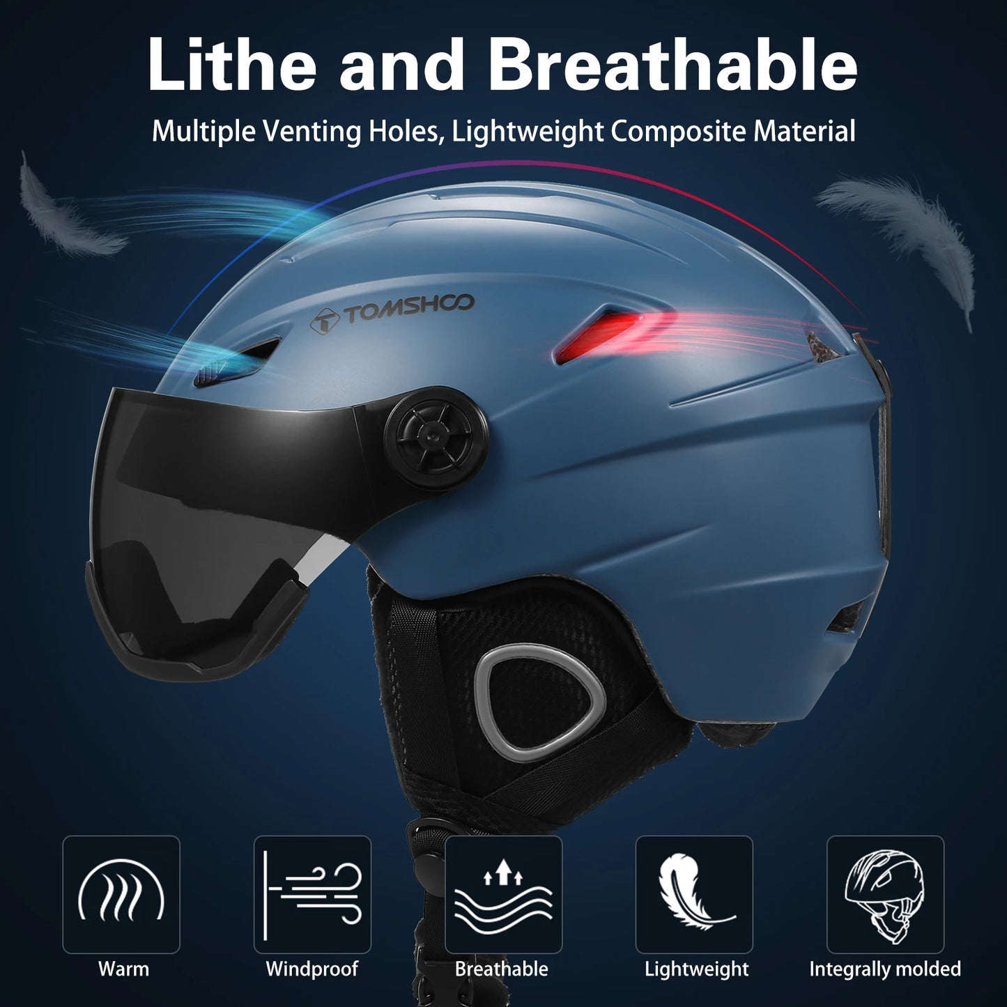 Snow Sport Helmet With Removable Liner And Ear Pads