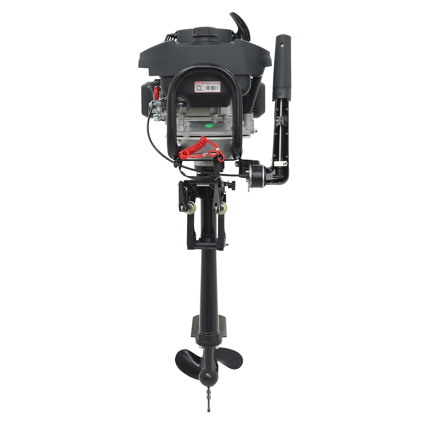 224cc 9HP Four Stroke Outboard Motor, CDI Ignition 180° Reverse Function, Aluminum Alloy Boat Engine for 15-20ft Boats