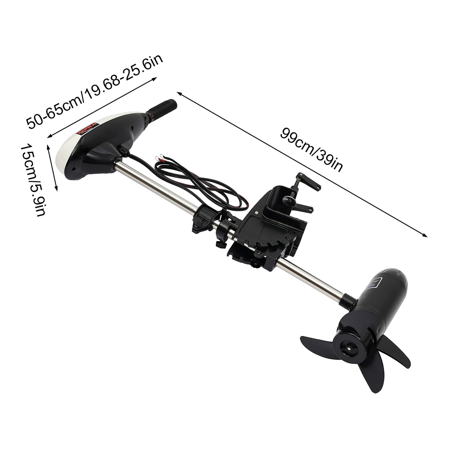 12v/66lbs Thrust Transom Mounted Saltwater Electric Trolling Motor 3 Leaves Propeller Transom Mount Trolling Motor