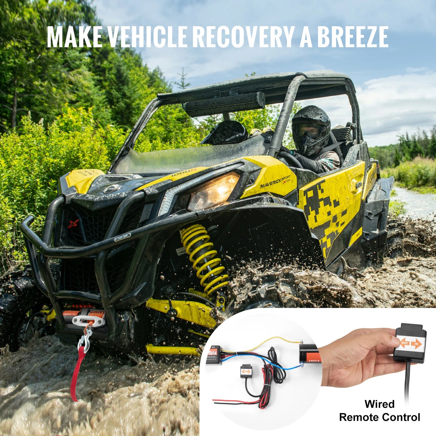Succebuy 3500 Lbs Electric Winch For ATV UTV IP55 Waterproof