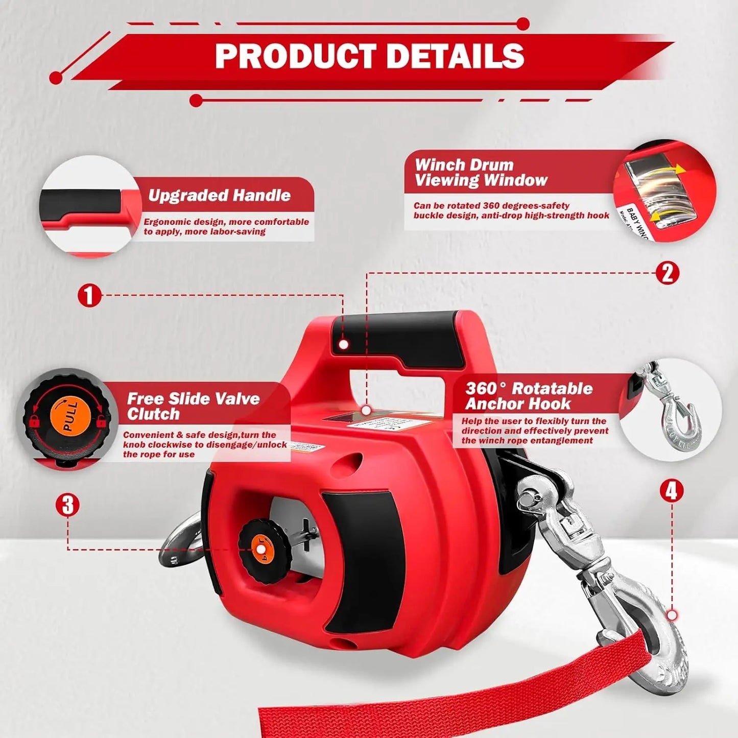 Portable Drill Winch 1500 Pound Capacity Powered By Cordless Drill
