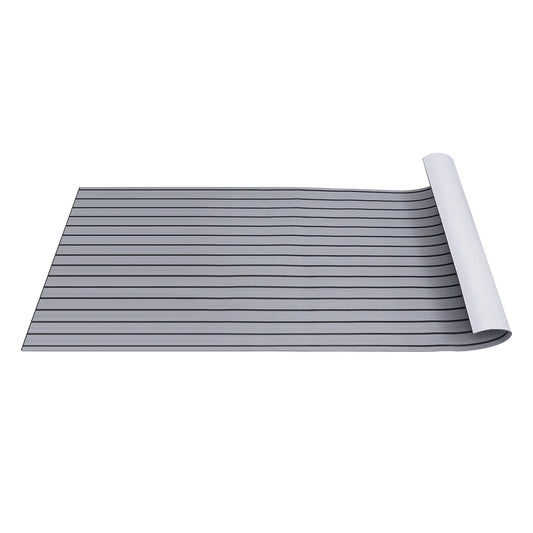 Self-Adhesive Boat Deck Mat 94.5"x35.4" Waterproof EVA Foam with Anti-Slip Teak Look Easy to Cut for RV Floor Yacht Gym Marine