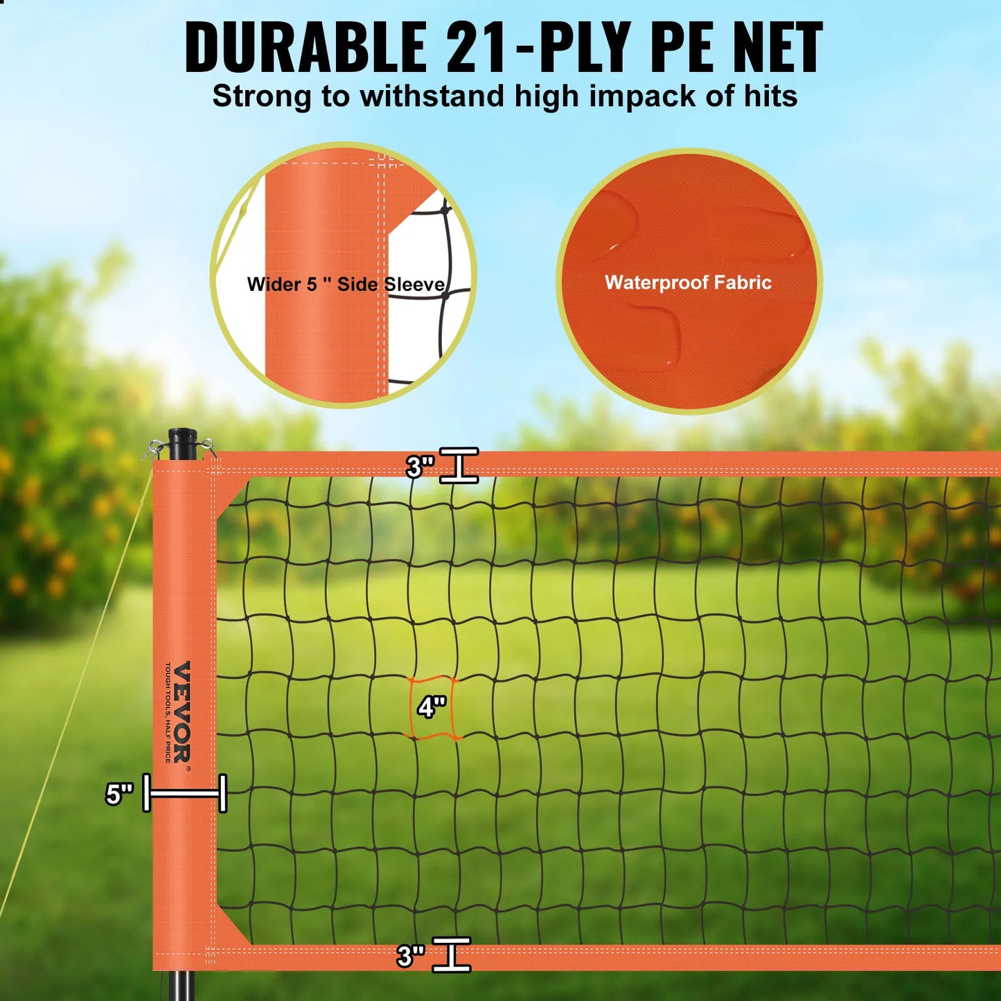 VEVOR Outdoor Volleyball Net System With Adjustable Height Poles
