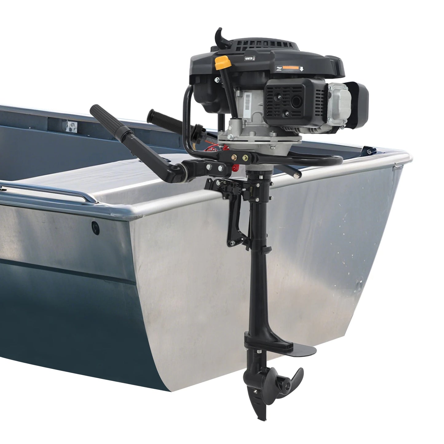 224cc 9HP Four Stroke Outboard Motor, CDI Ignition 180° Reverse Function, Aluminum Alloy Boat Engine for 15-20ft Boats