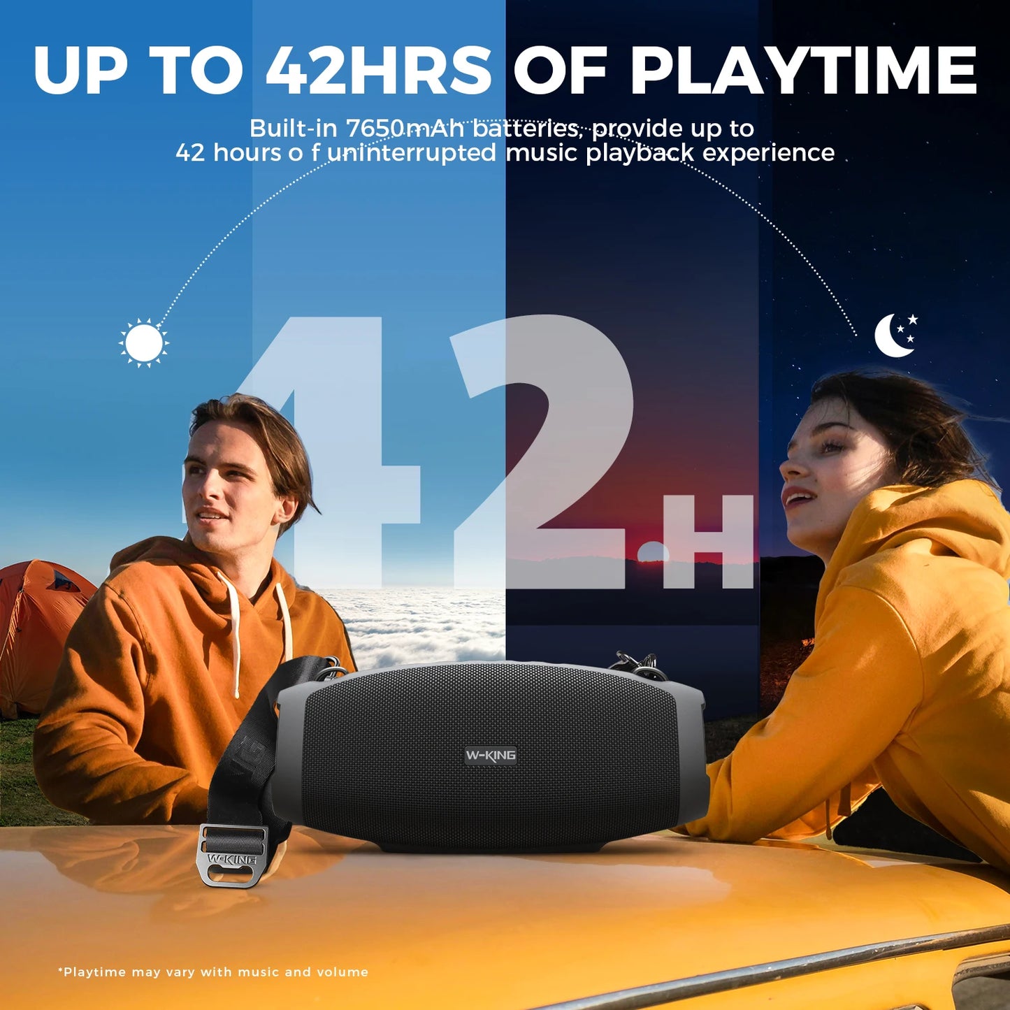 W-King 70W Waterproof Portable Bluetooth Speaker Outdoor Deep Bass