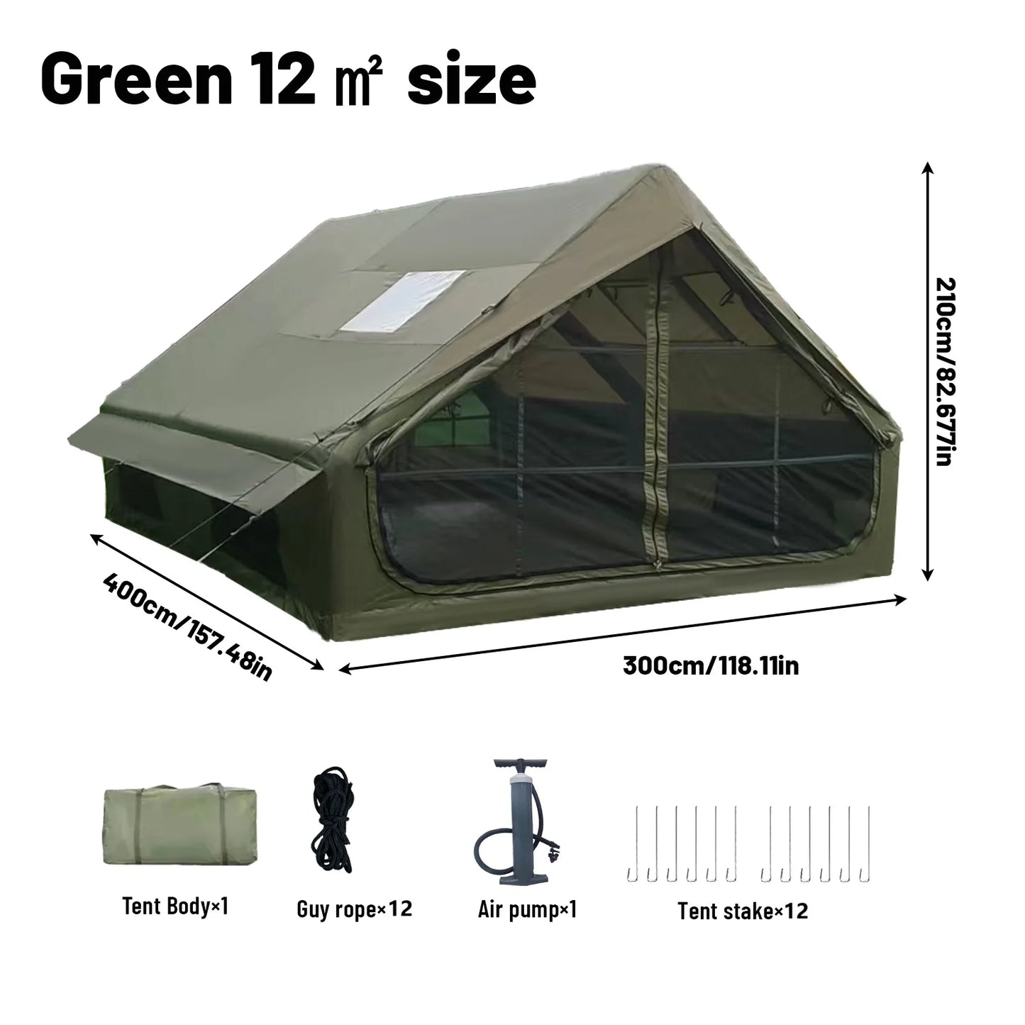 Pakicetus Inflatable Tent With Skylight Quick Setup Family Luxury Tent