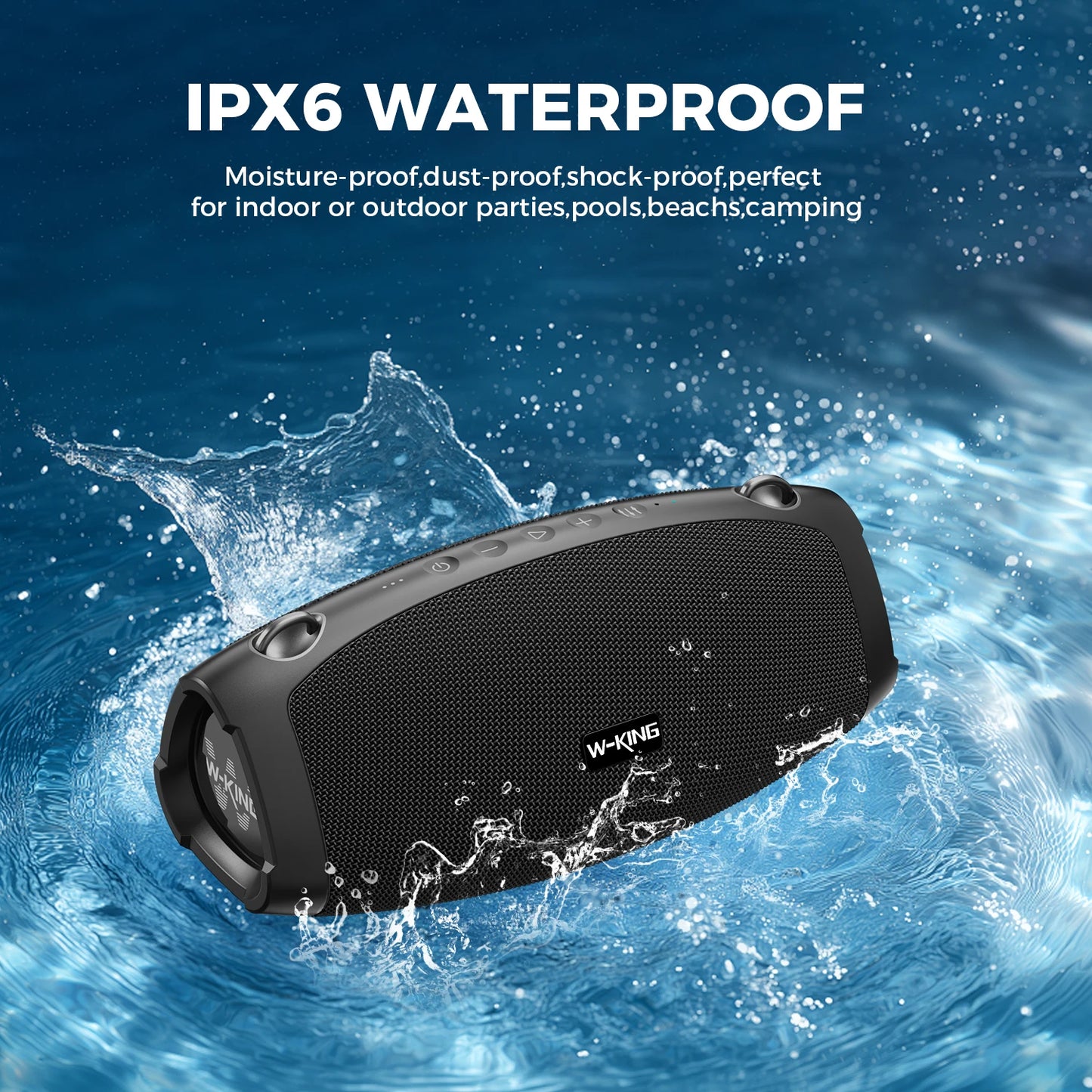 W-King 70W Waterproof Portable Bluetooth Speaker Outdoor Deep Bass