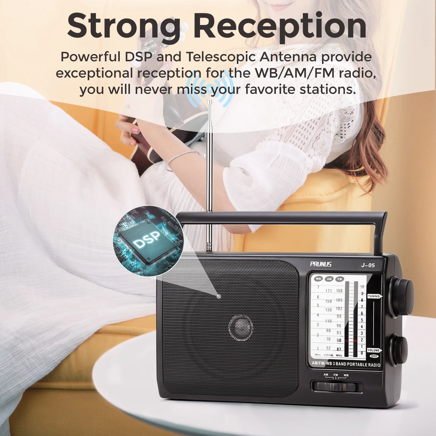 PRUNU NOAA Weather AM FM Portable Radio