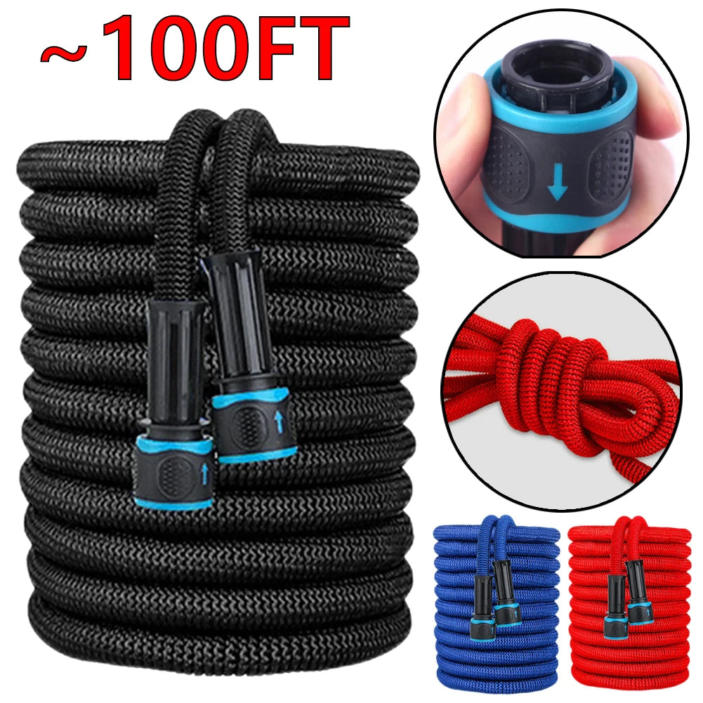 Expandable Flexible Water Hose With Spray Nozzle For Garden And Car Wash