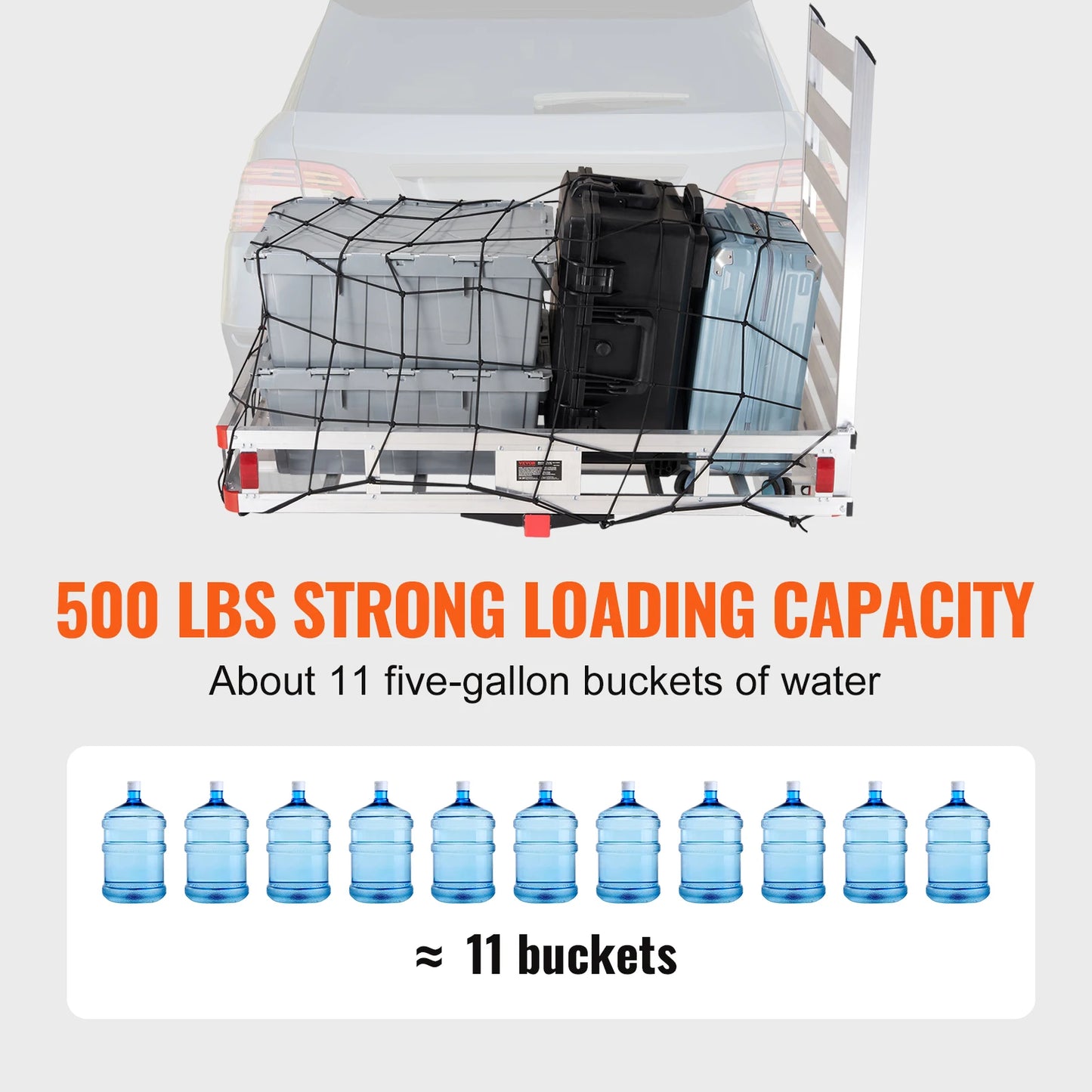 SucceBuy Aluminum Hitch Cargo Carrier Basket For Truck Camping