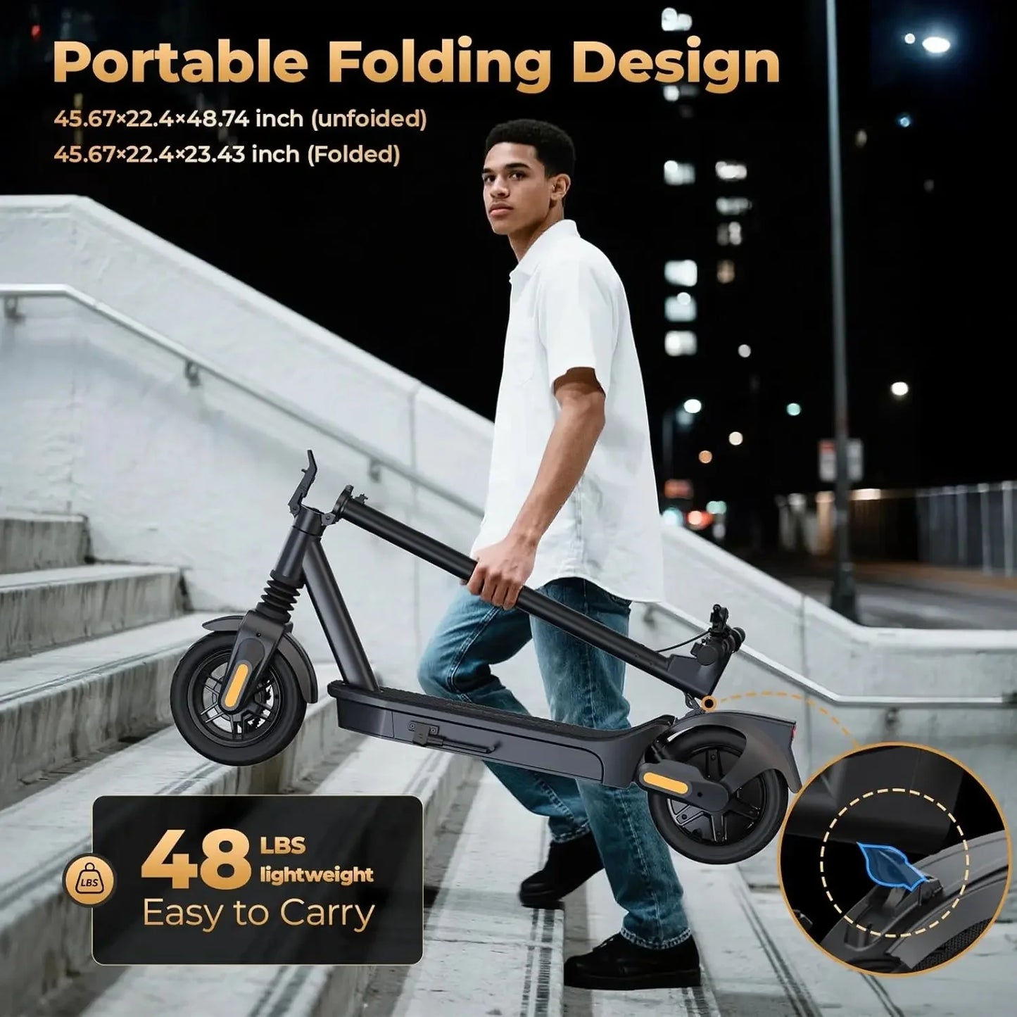 HeroPick Foldable Electric Scooter 500W 36V Long Range