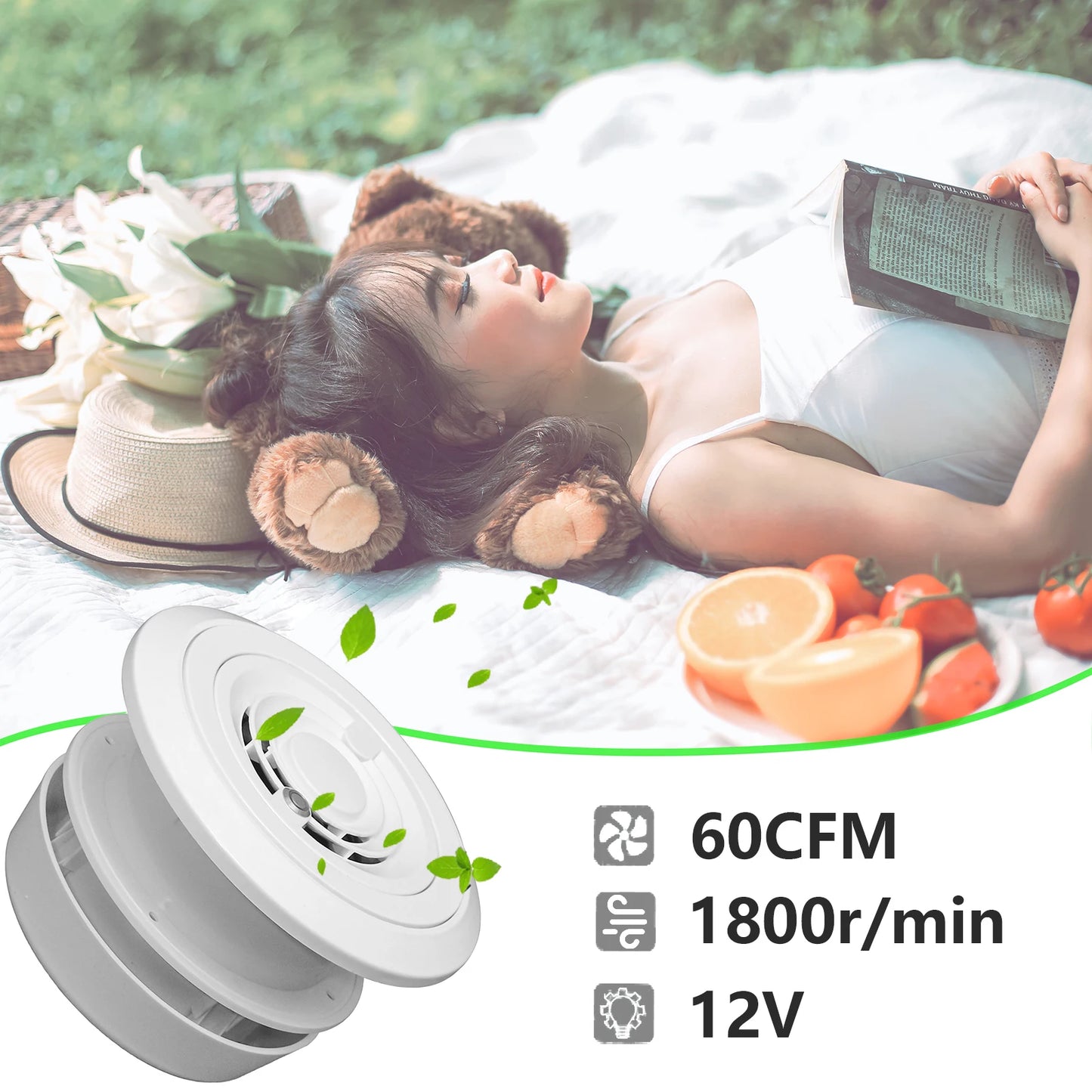 12V RV Roof Exhaust Fan 60CFM ABS Ceiling Ventilation Fan for Camper Trailer Boat Yacht Motorhome Caravan Roof Vent.