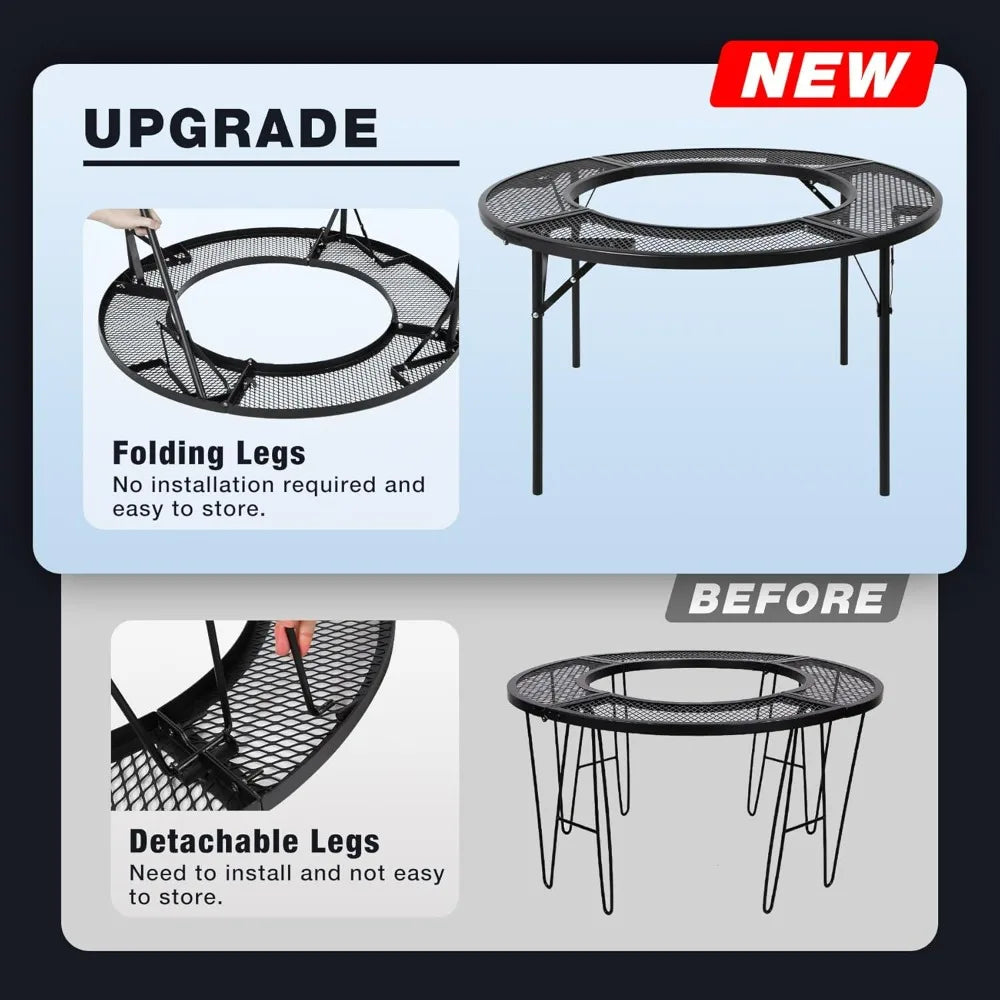 REDCAMP Fire Pit Surround Tabletop Ventilated Design