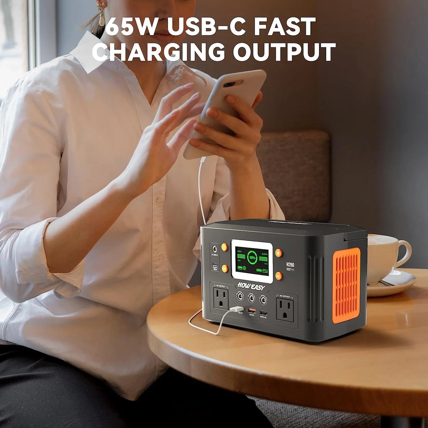 Portable Power Station 260W With 65W PD 48000mAh Battery