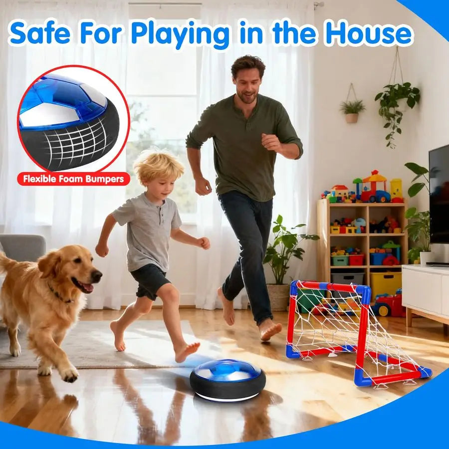 3 In Hover Soccer Ball Indoor LED Lights Playtime Set