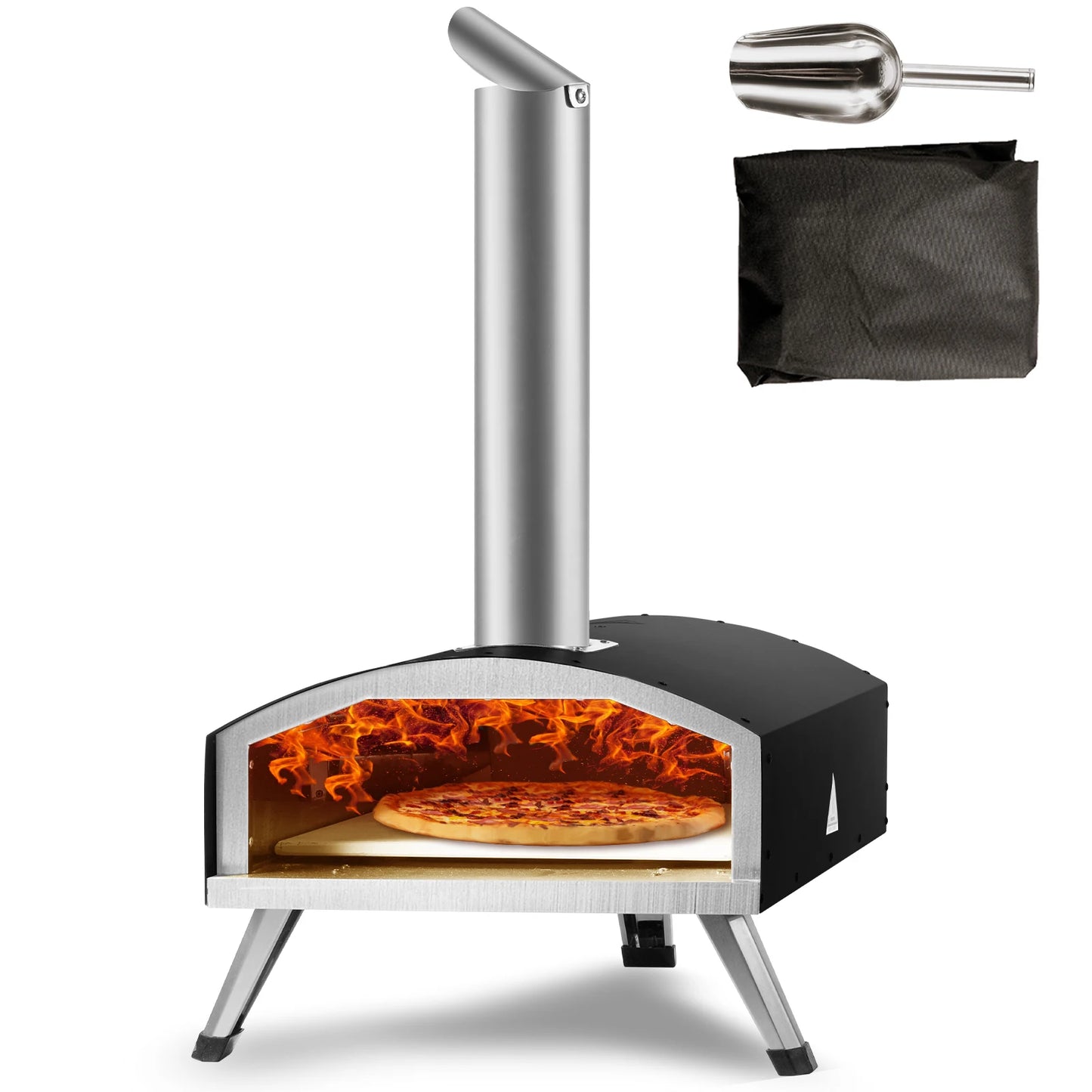 SucceBuy Portable Outdoor Charcoal Pizza Oven Grill