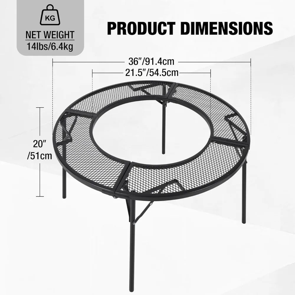 REDCAMP Fire Pit Surround Tabletop Ventilated Design