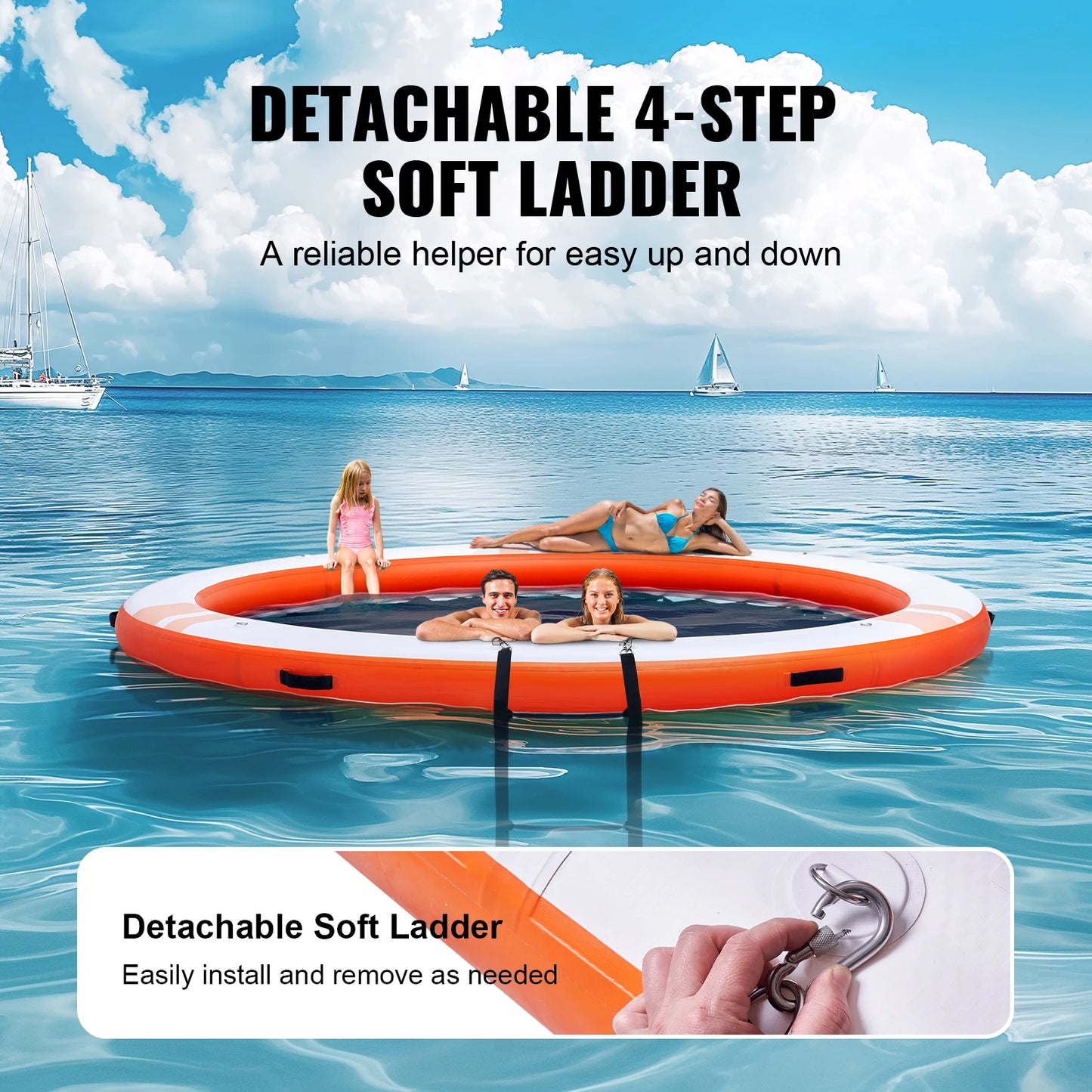 SucceBuy Inflatable Floating Dock Platform for Water Recreation